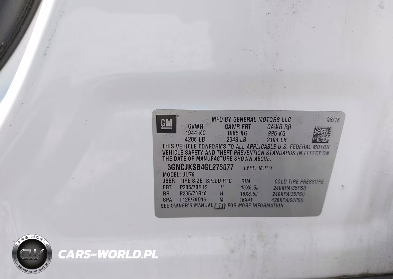 2016 Chevrolet Trax 1Ls VIN:3GNCJKSB4GL273077 - 9
