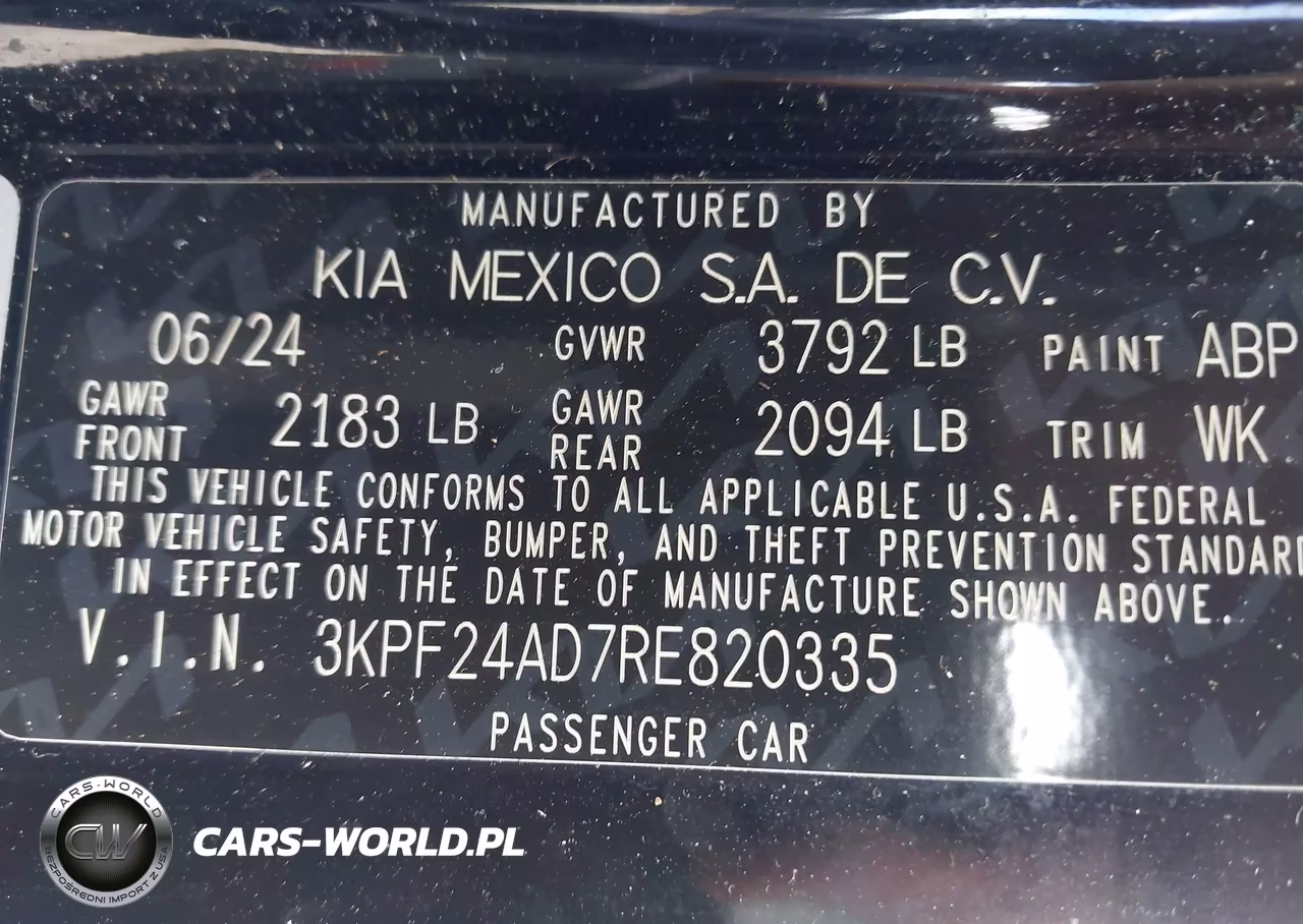 2024 Kia Forte Lx VIN:3KPF24AD7RE820335 - 9