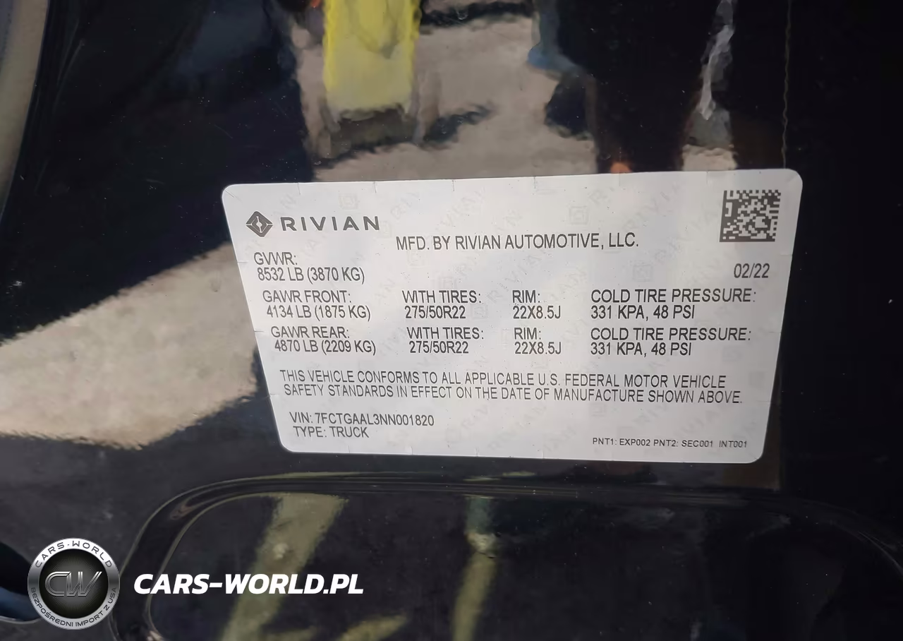 2022 Rivian R1T Launch Edition VIN:7FCTGAAL3NN001820 - 9