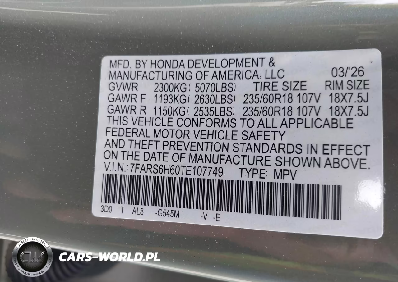 2026 Honda Cr-V Hybrid Awd Trailsport VIN:7FARS6H60TE107749 - 9