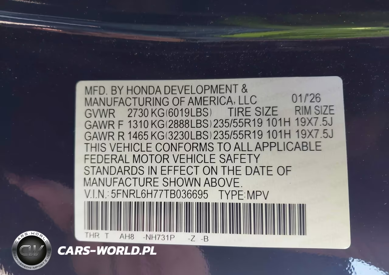 2026 Honda Odyssey Sport-L VIN:5FNRL6H77TB036695 - 9
