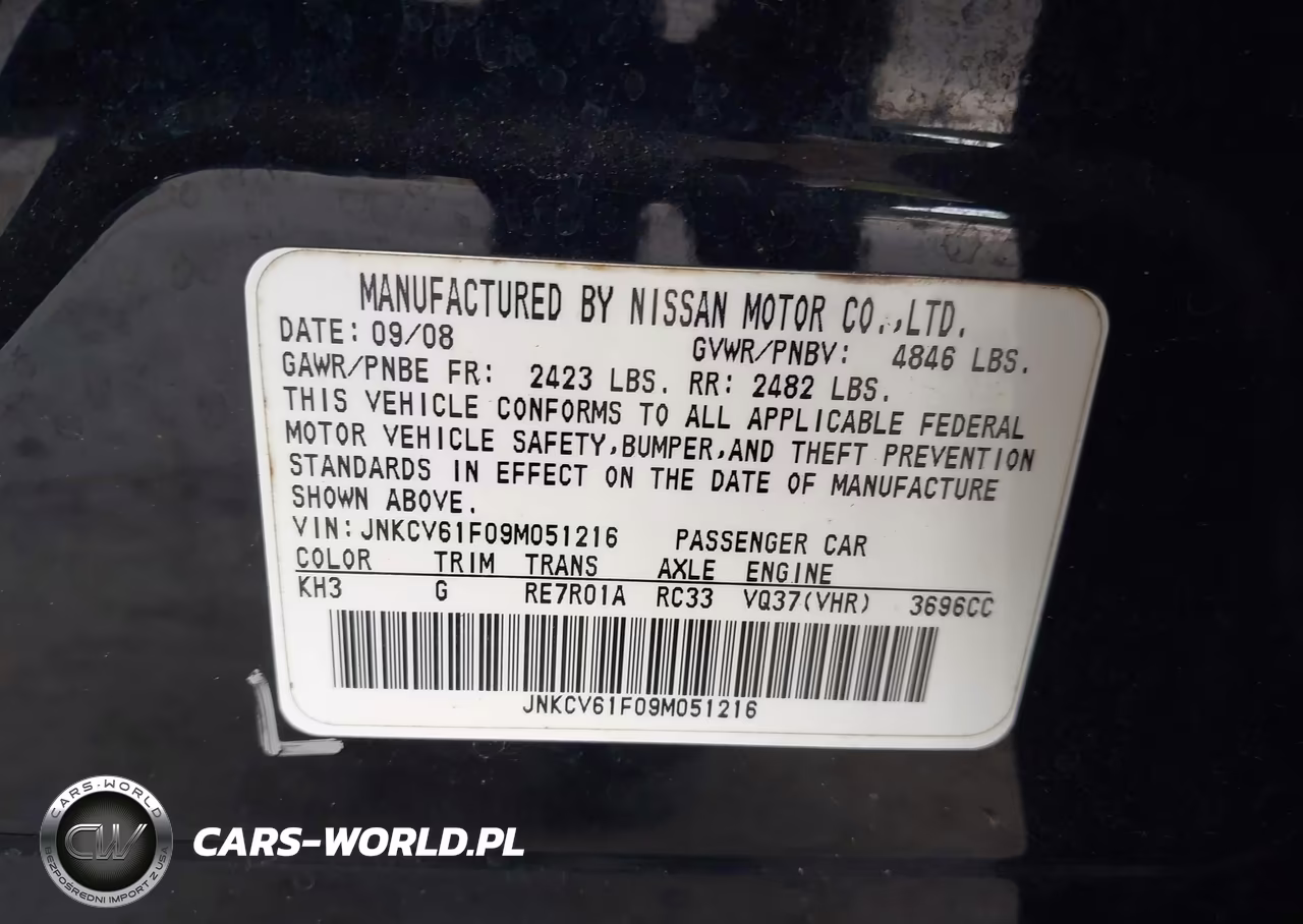 2009 Infiniti G37X VIN:JNKCV61F09M051216 - 9