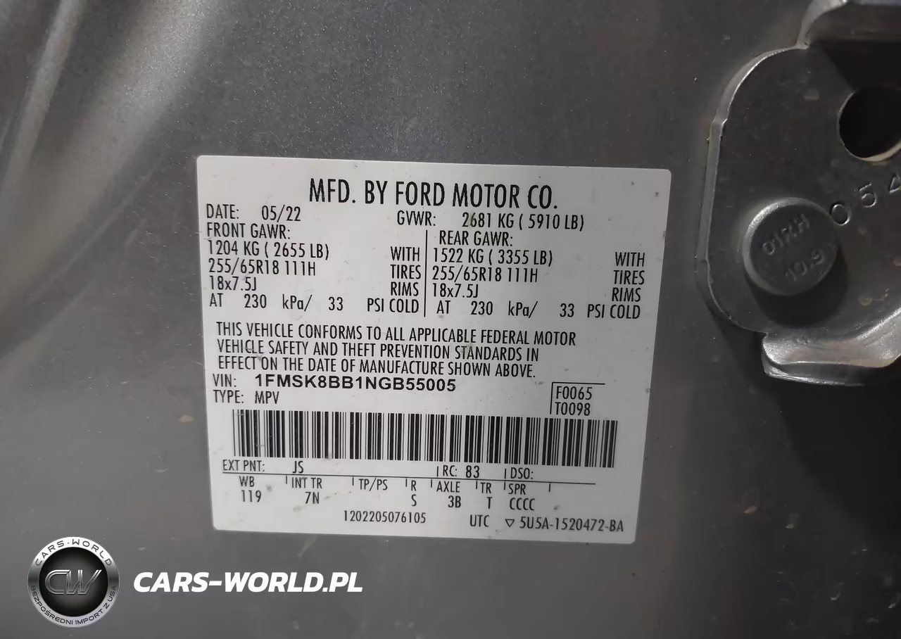 2022 Ford Explorer VIN:1FMSK8BB1NGB55005 - 9