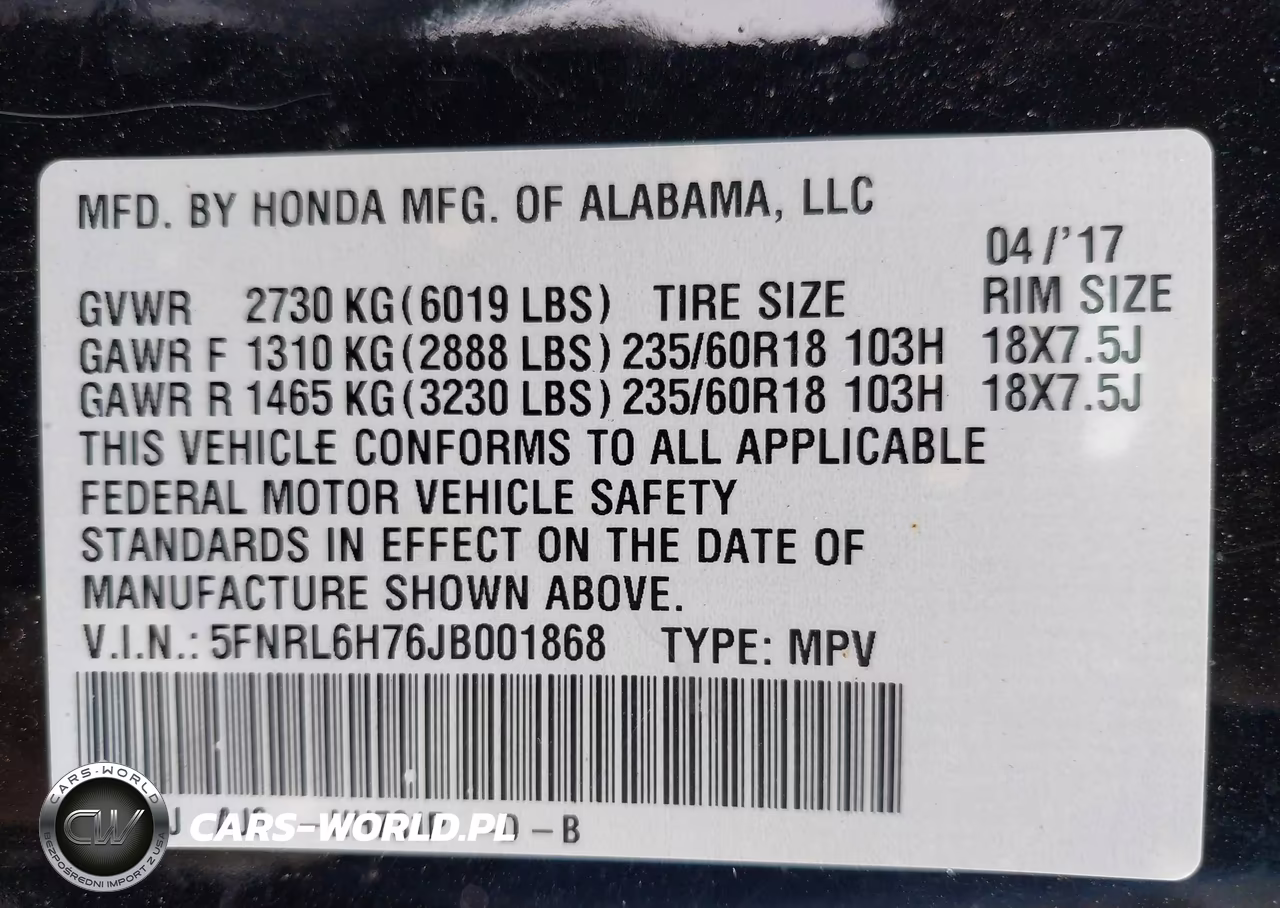 2018 Honda Odyssey Ex-L VIN:5FNRL6H76JB001868 - 9