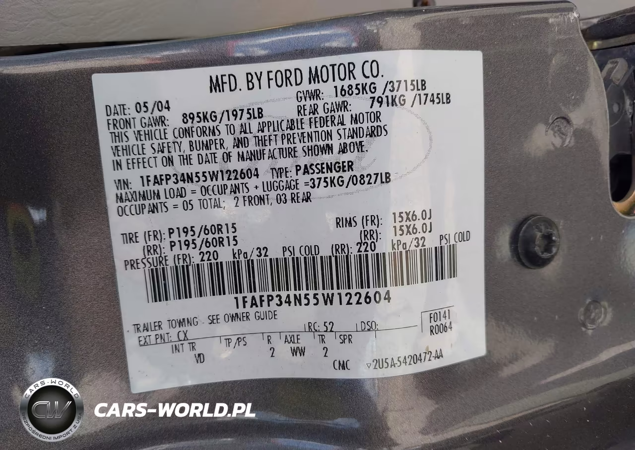 2005 Ford Focus Zx4 VIN:1FAFP34N55W122604 - 9