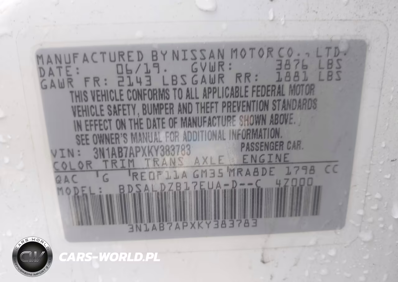 2019 Nissan Sentra Sv VIN:3N1AB7APXKY383783 - 9