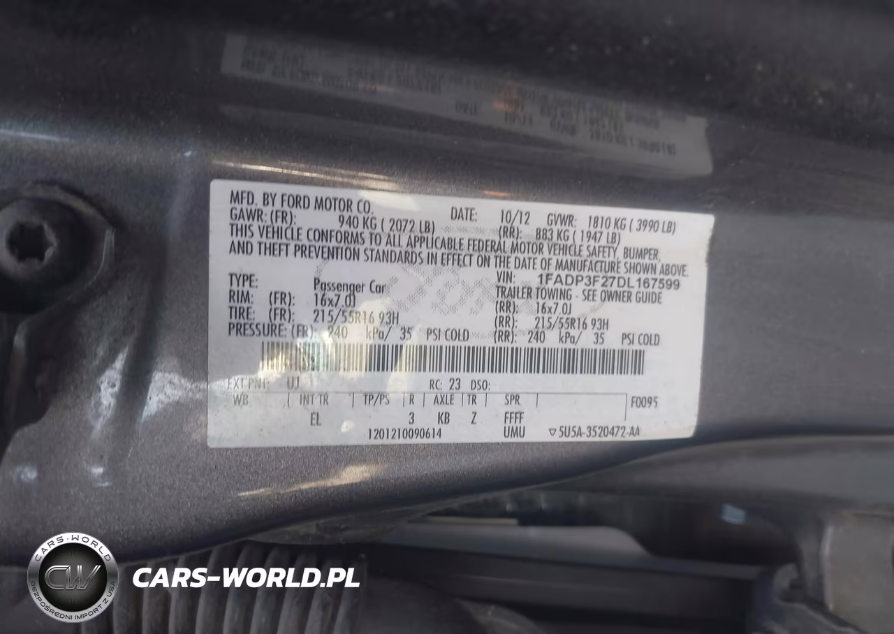 2013 Ford Focus Se VIN:1FADP3F27DL167599 - 9