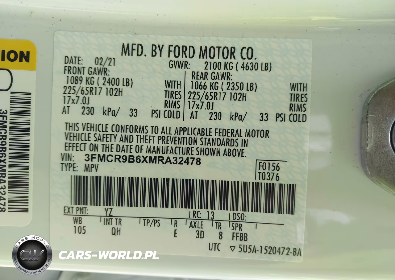 2021 Ford Bronco Sport Big Bend VIN:3FMCR9B6XMRA32478 - 9