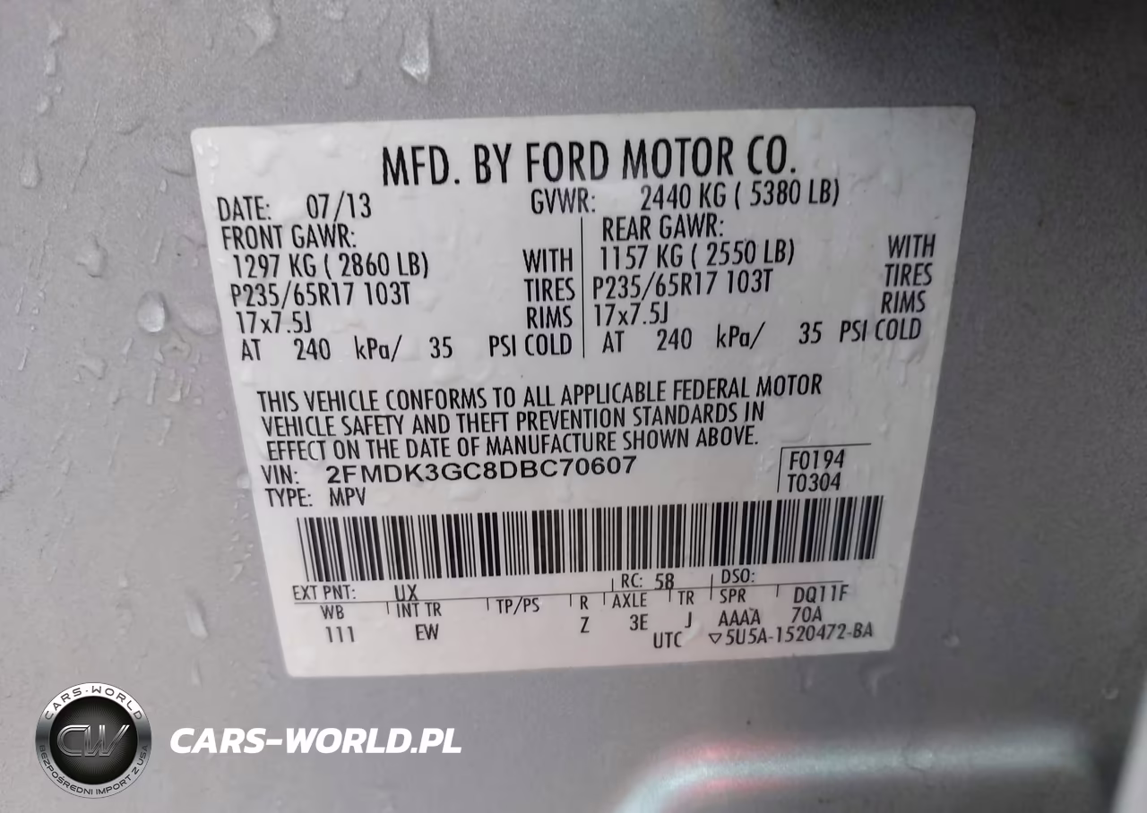 2013 Ford Edge Se VIN:2FMDK3GC8DBC70607 - 9