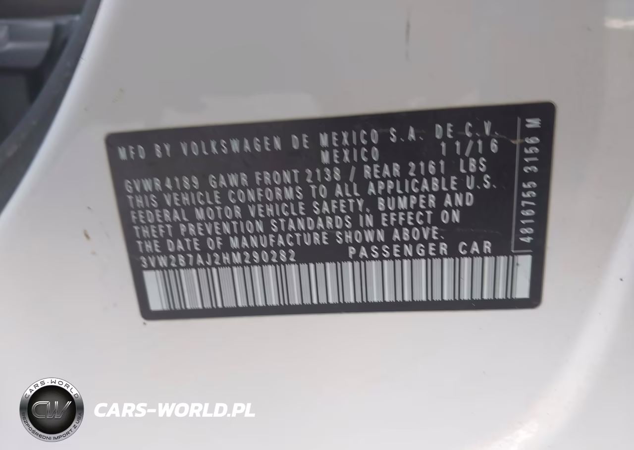 2017 Volkswagen Jetta 1.4T S VIN:3VW2B7AJ2HM290282 - 9