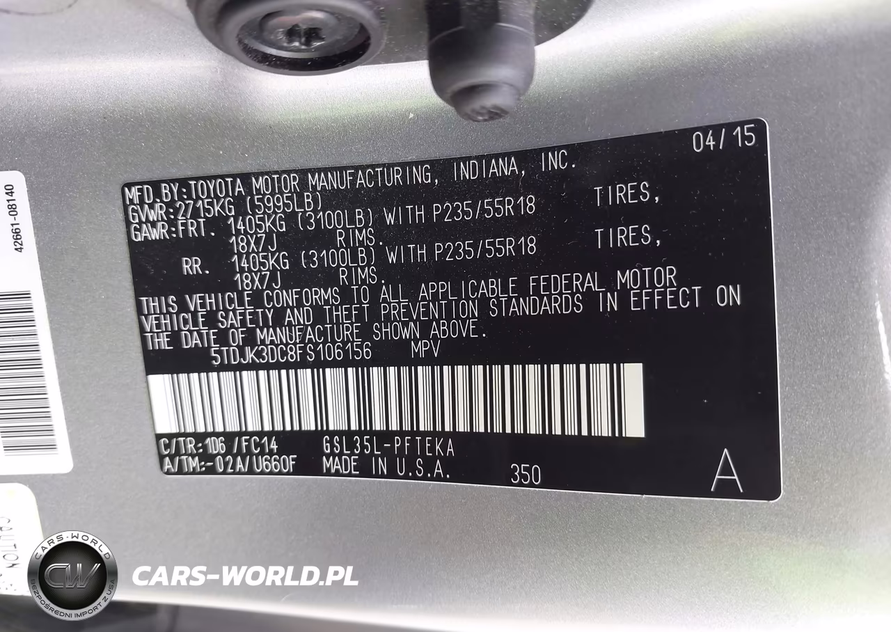 2015 Toyota Sienna Le 7 Passenger VIN:5TDJK3DC8FS106156 - 9
