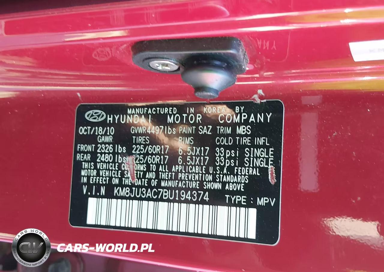 2011 Hyundai Tucson Gls VIN:KM8JU3AC7BU194374 - 9