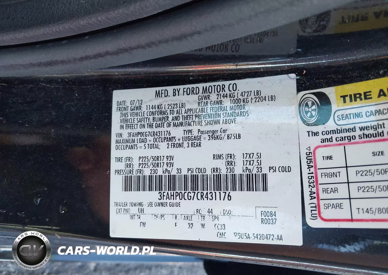 2012 Ford Fusion Sel VIN:3FAHP0CG7CR431176 - 9