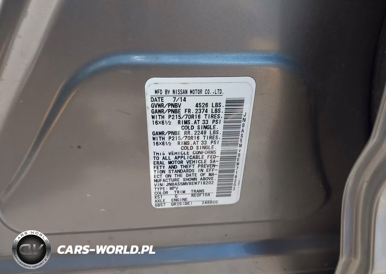 2014 Nissan Rogue Select S VIN:JN8AS5MV8EW719202 - 9