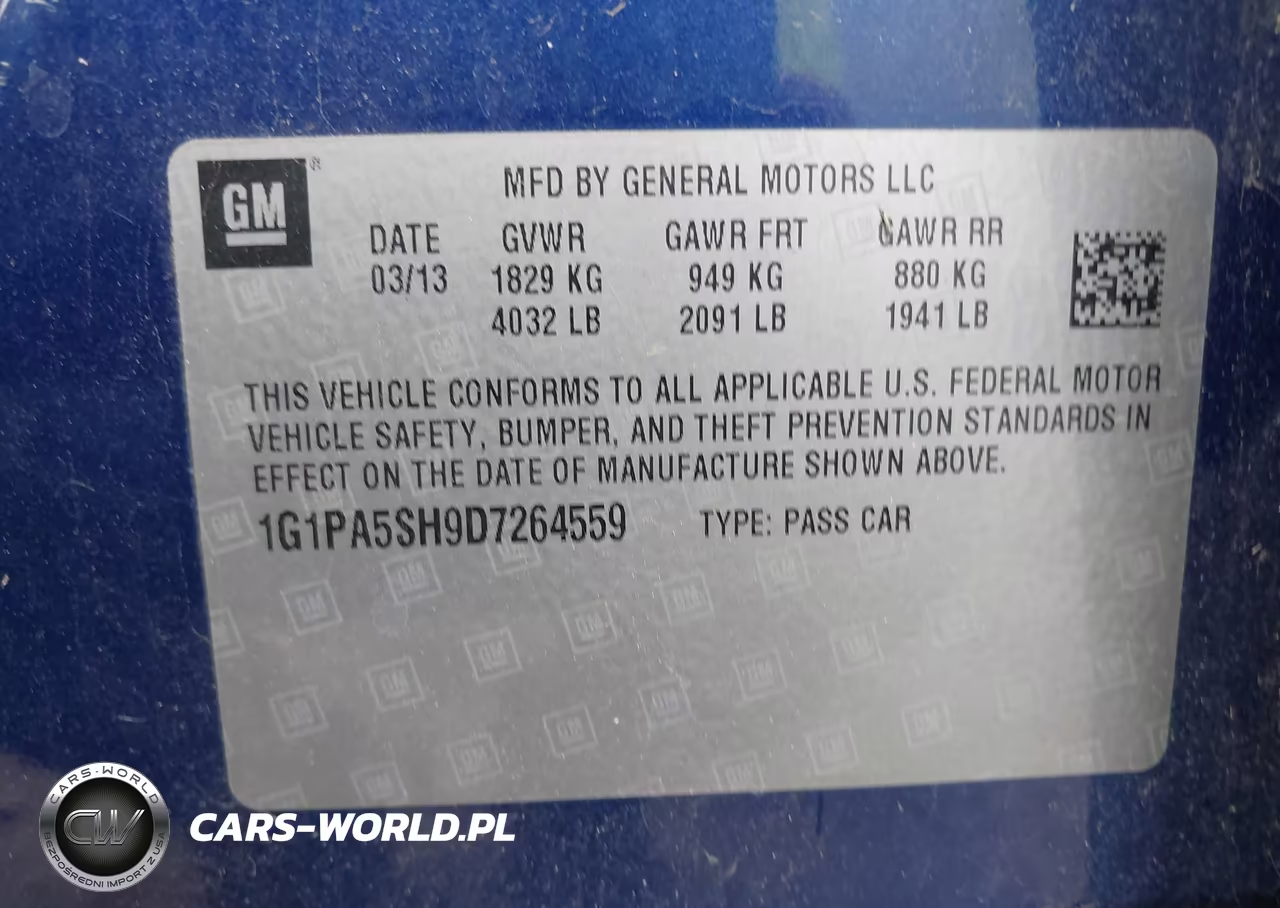 2013 Chevrolet Cruze Ls Auto VIN:1G1PA5SH9D7264559 - 9