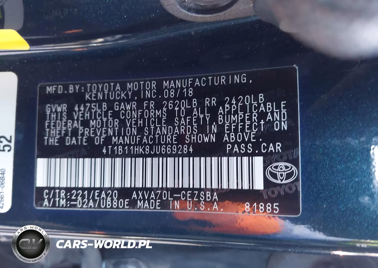 2018 Toyota Camry Se VIN:4T1B11HK8JU669284 - 9