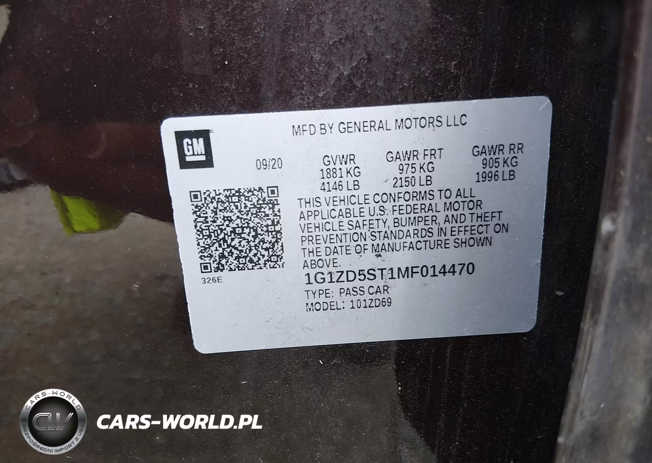 2021 Chevrolet Malibu Fwd Lt VIN:1G1ZD5ST1MF014470 - 9