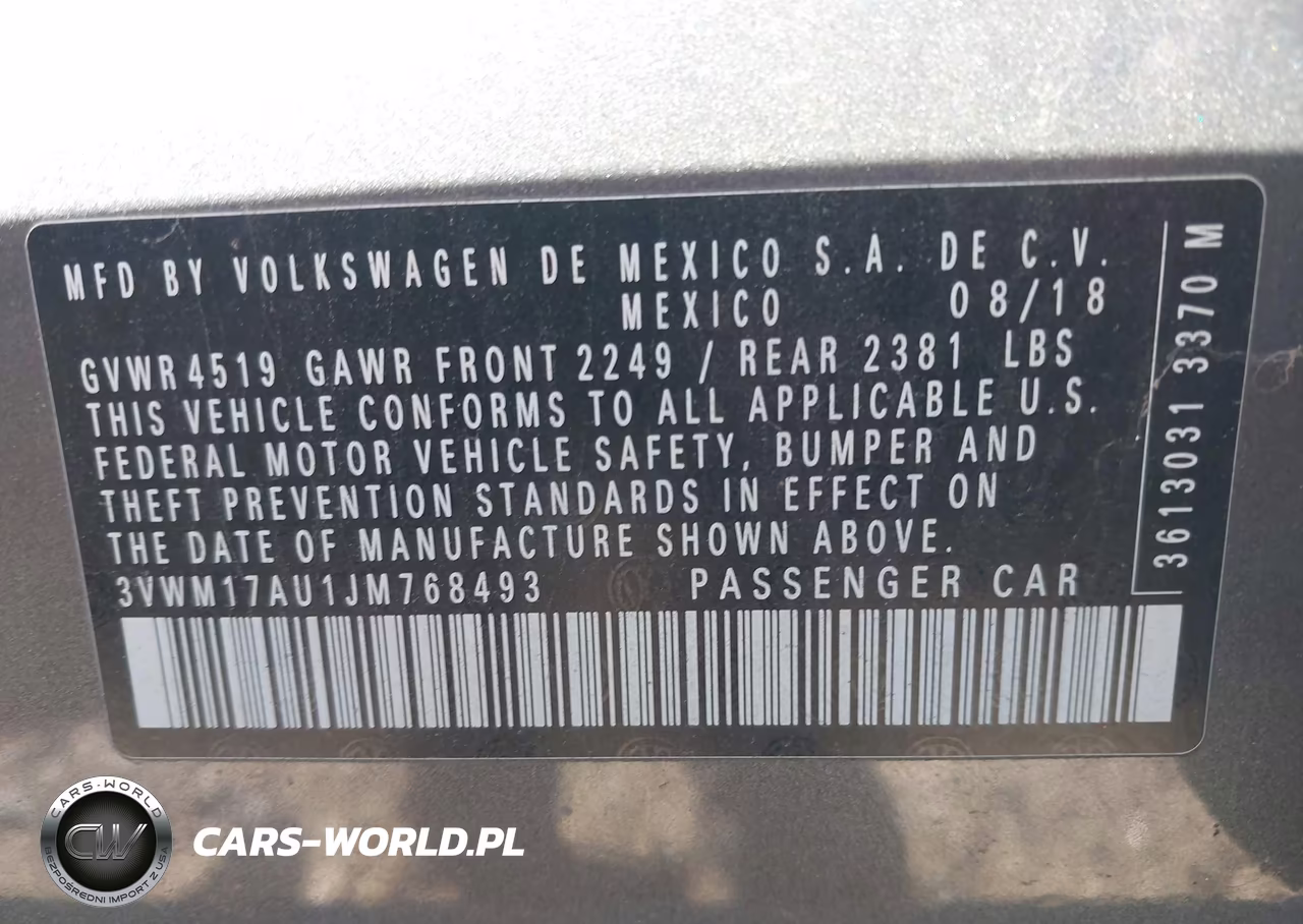 2018 Volkswagen Golf Alltrack S-Tsi Se VIN:3VWM17AU1JM768493 - 9