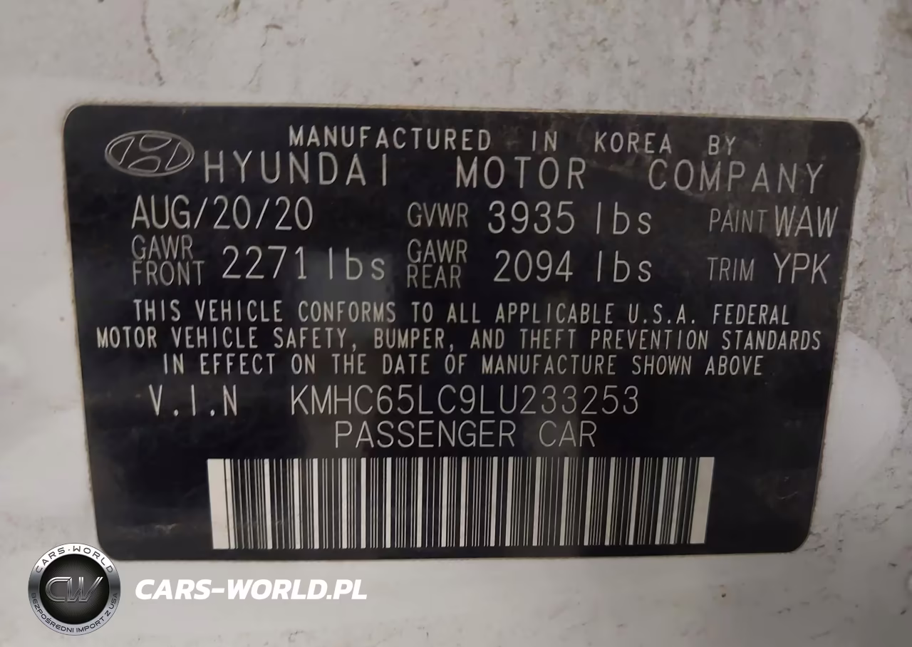 2020 Hyundai Ioniq Hybrid Blue VIN:KMHC65LC9LU233253 - 9