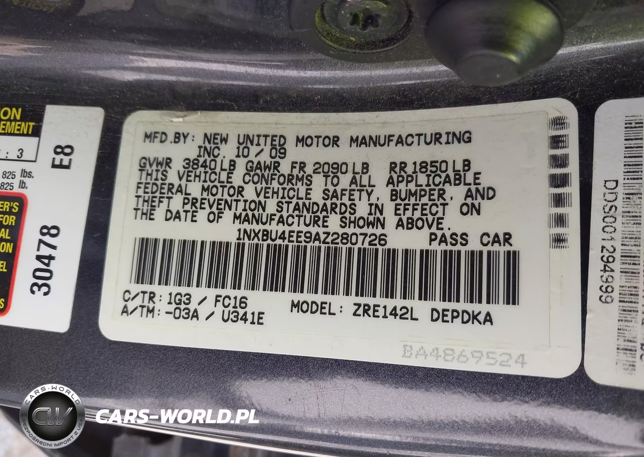 2010 Toyota Corolla Le VIN:1NXBU4EE9AZ280726 - 9