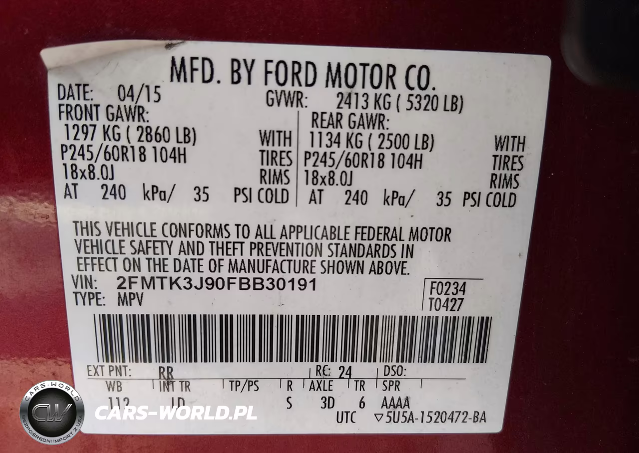 2015 Ford Edge Sel VIN:2FMTK3J90FBB30191 - 9