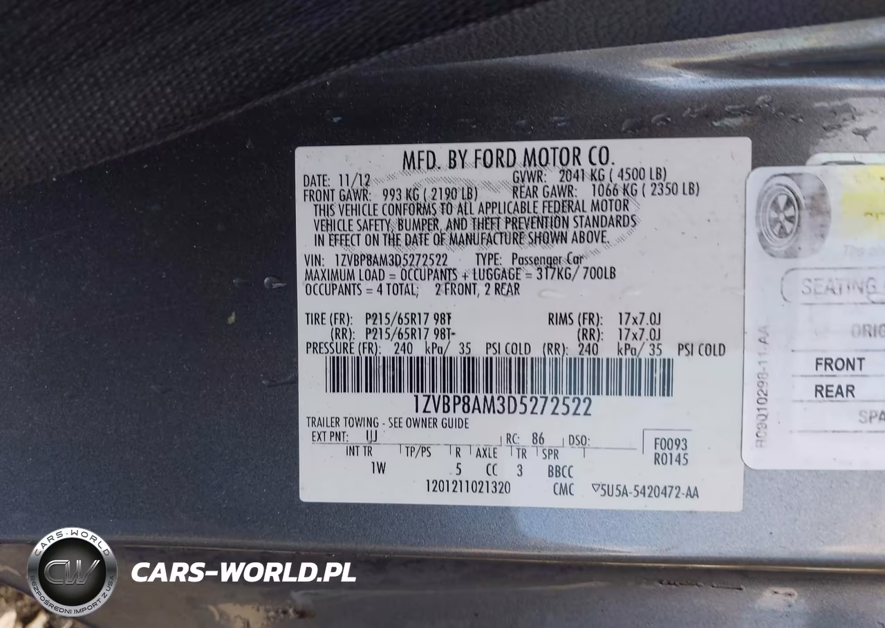 2013 Ford Mustang V6 VIN:1ZVBP8AM3D5272522 - 9