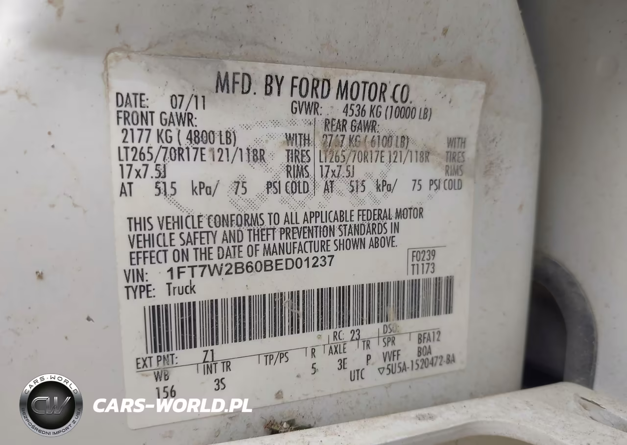 2011 Ford F-250 Xlt VIN:1FT7W2B60BED01237 - 9