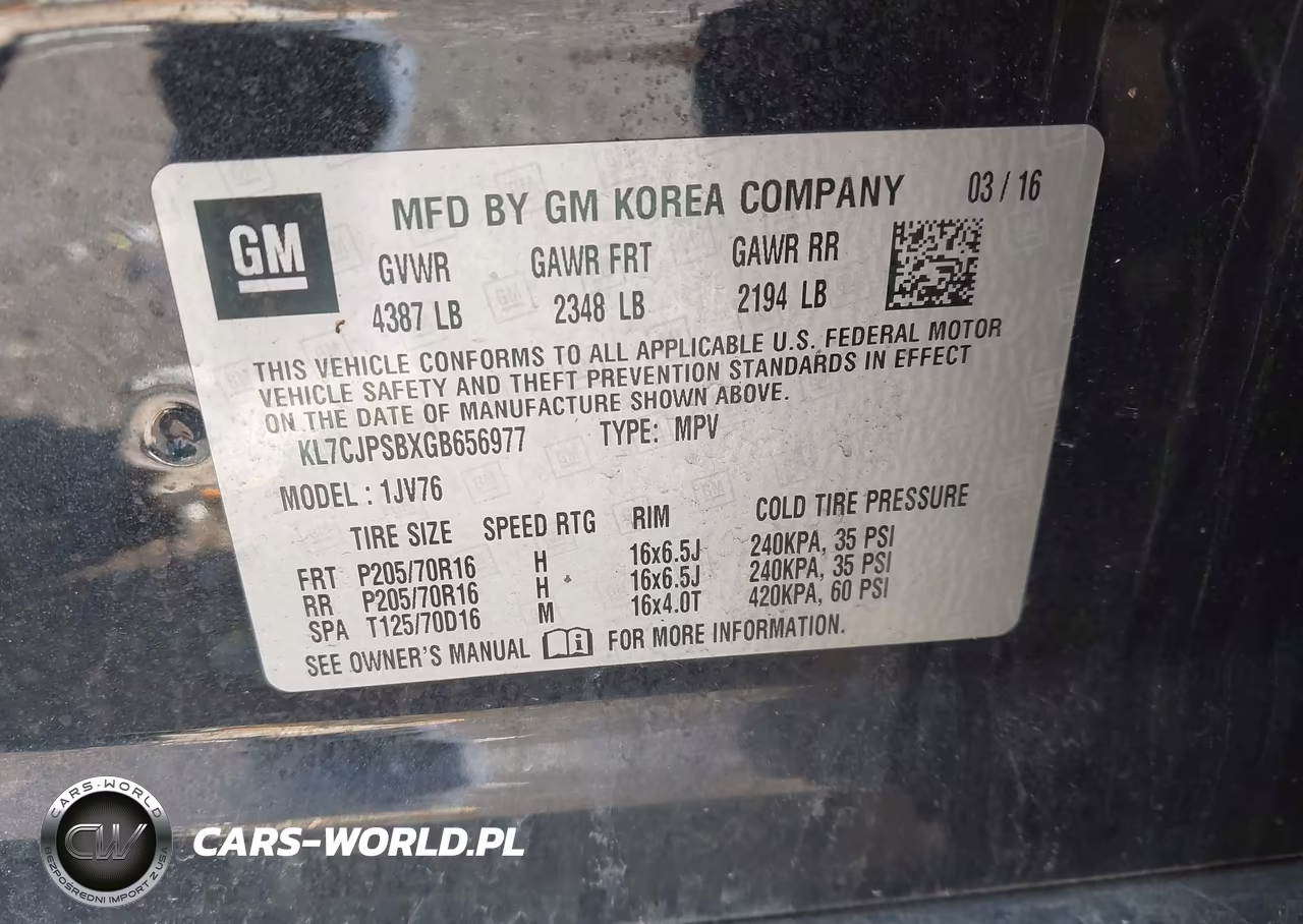 2016 Chevrolet Trax Lt VIN:KL7CJPSBXGB656977 - 9
