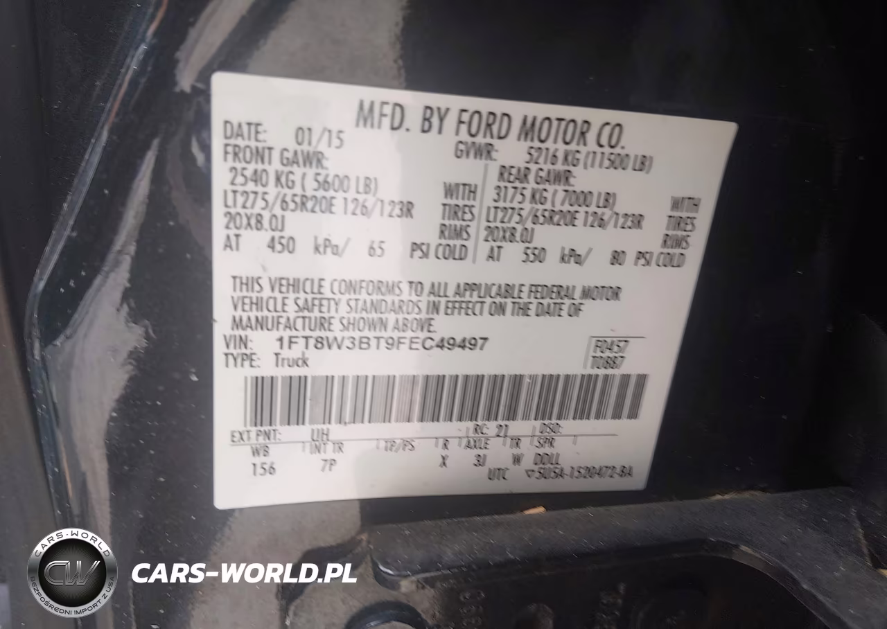 2015 Ford F-350 Lariat VIN:1FT8W3BT9FEC49497 - 8