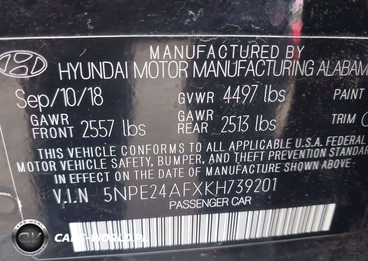 2019 Hyundai Sonata Se VIN:5NPE24AFXKH739201 - 9