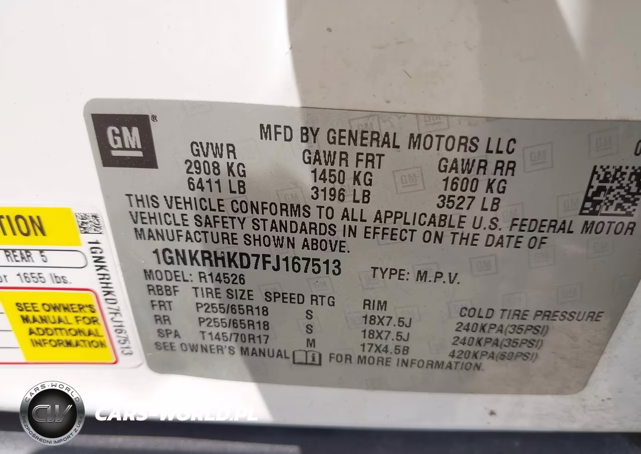 2015 Chevrolet Traverse Lt VIN:1GNKRHKD7FJ167513 - 9