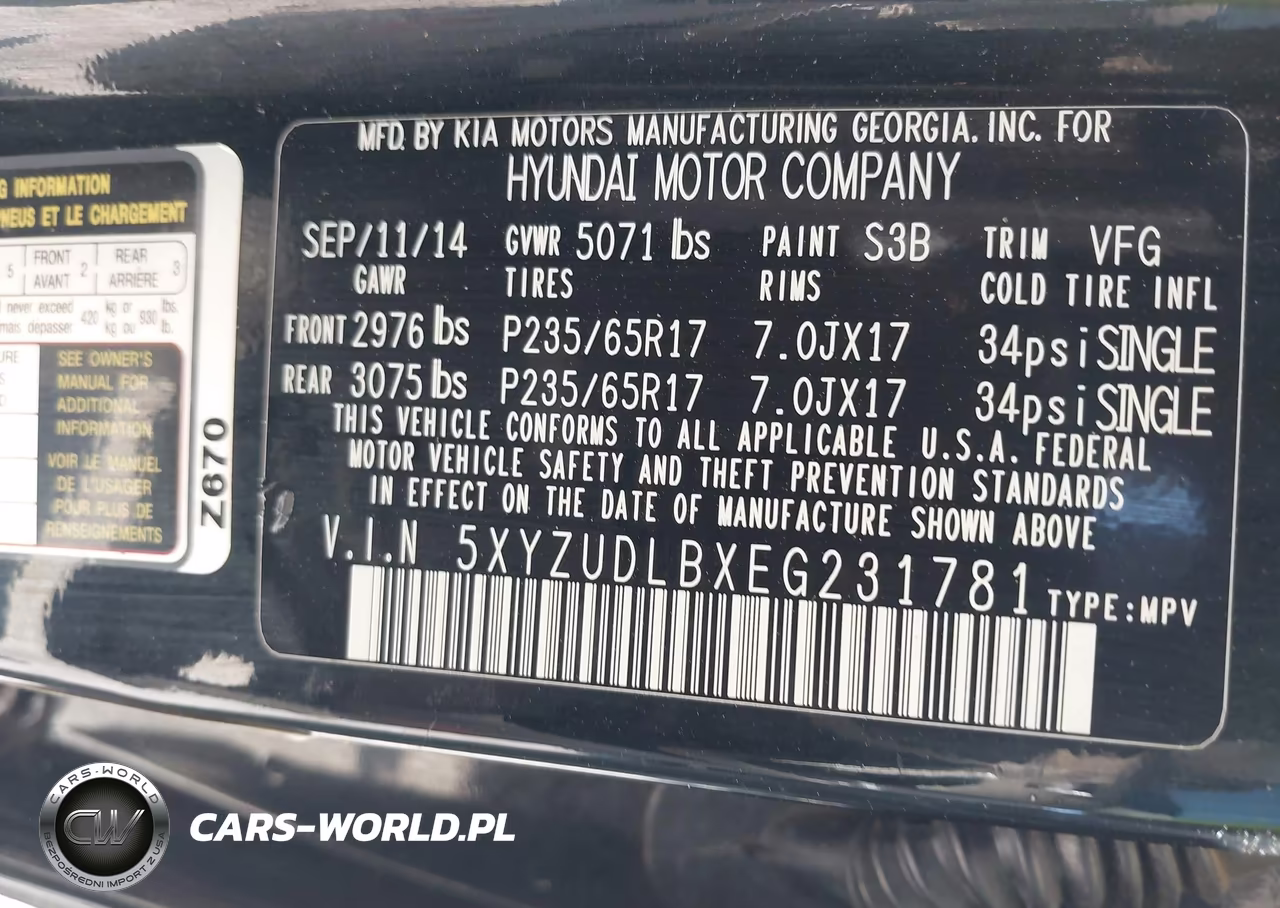 2014 Hyundai Santa Fe Sport 2.4L VIN:5XYZUDLBXEG231781 - 9