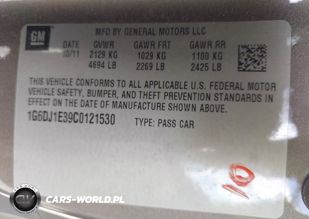 2012 Cadillac Cts Performance VIN:1G6DJ1E39C0121530 - 9