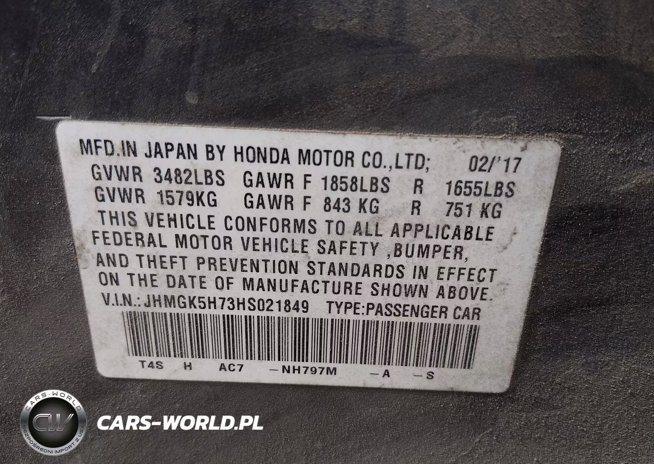 2017 Honda Fit Ex VIN:JHMGK5H73HS021849 - 9