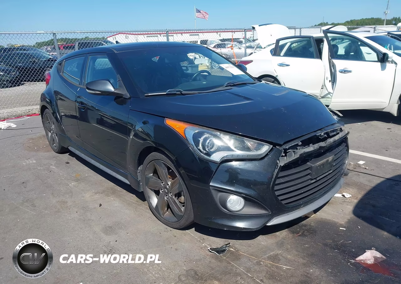 2014 Hyundai Veloster Turbo W-Blue VIN:KMHTC6AE5EU207271 - 1