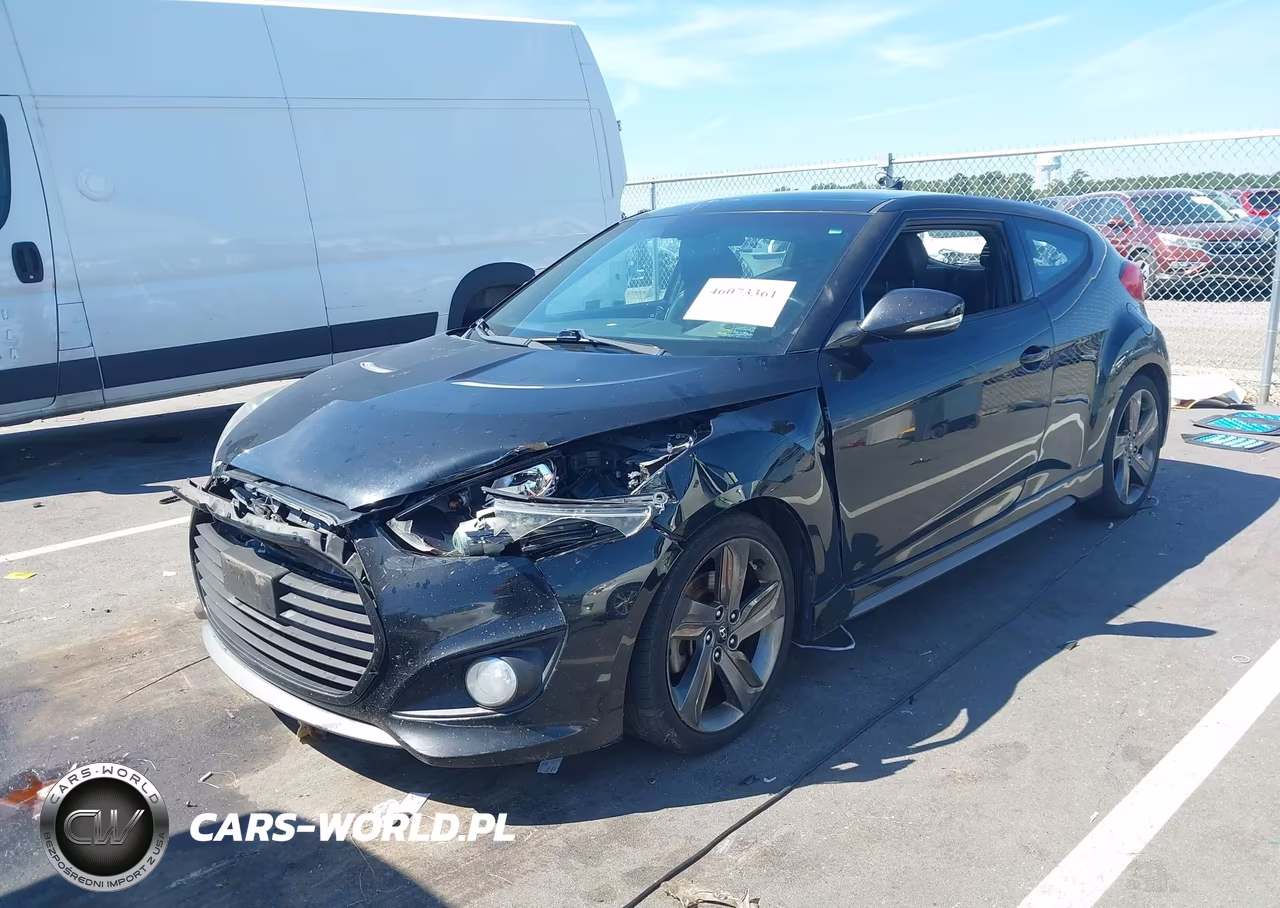 2014 Hyundai Veloster Turbo W-Blue VIN:KMHTC6AE5EU207271 - 2