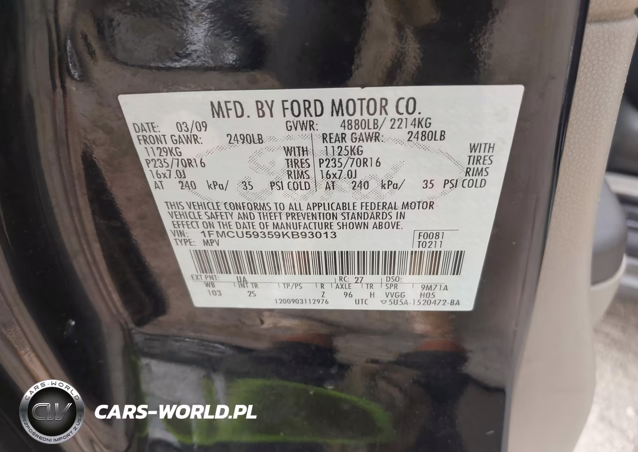 2009 Ford Escape Hybrid Limited VIN:1FMCU59359KB93013 - 9