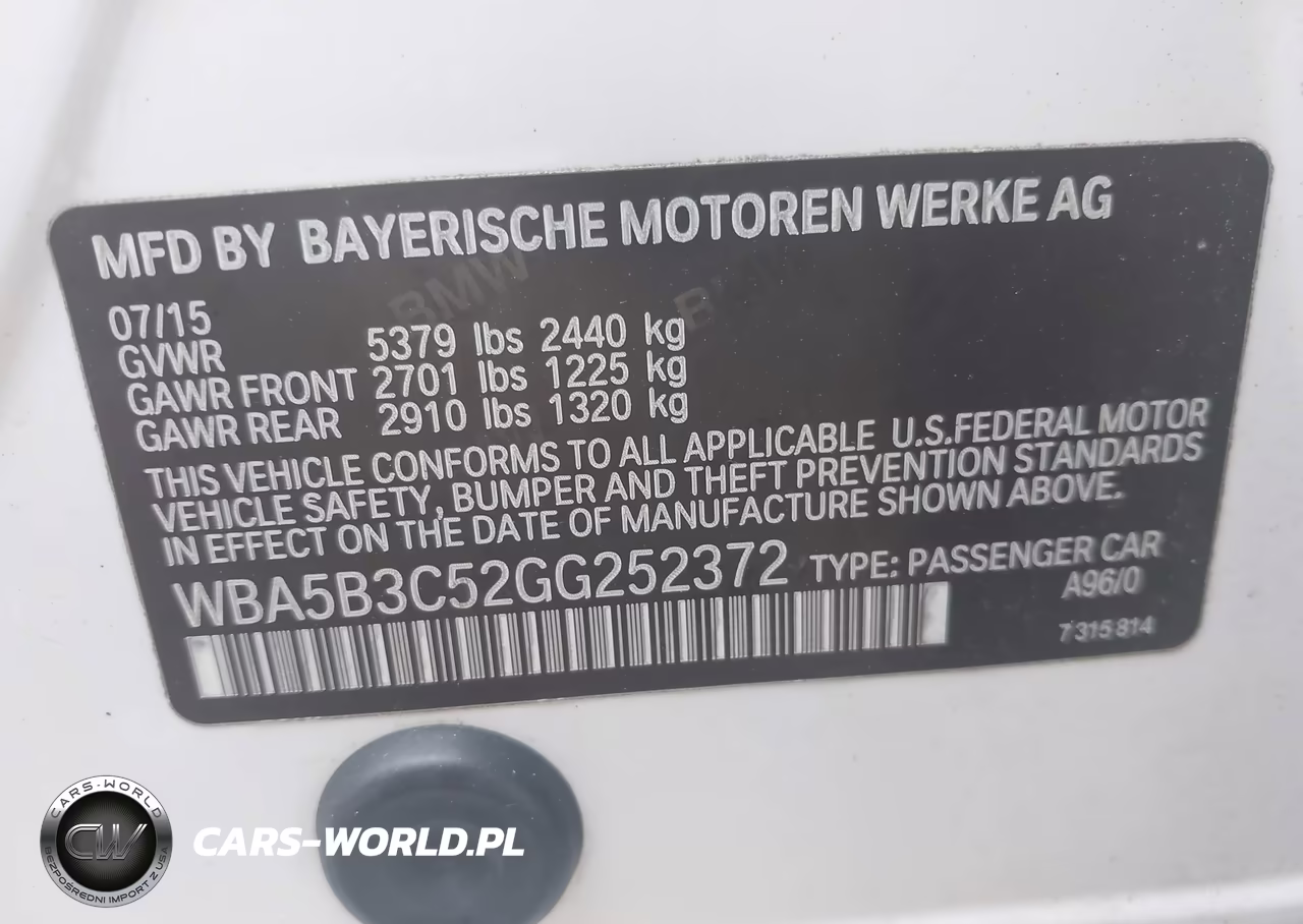 2016 BMW 535I xDrive VIN:WBA5B3C52GG252372 - 9
