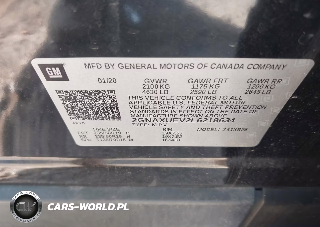 2020 Chevrolet Equinox Awd Lt 1.5L Turbo VIN:2GNAXUEV2L6218634 - 9