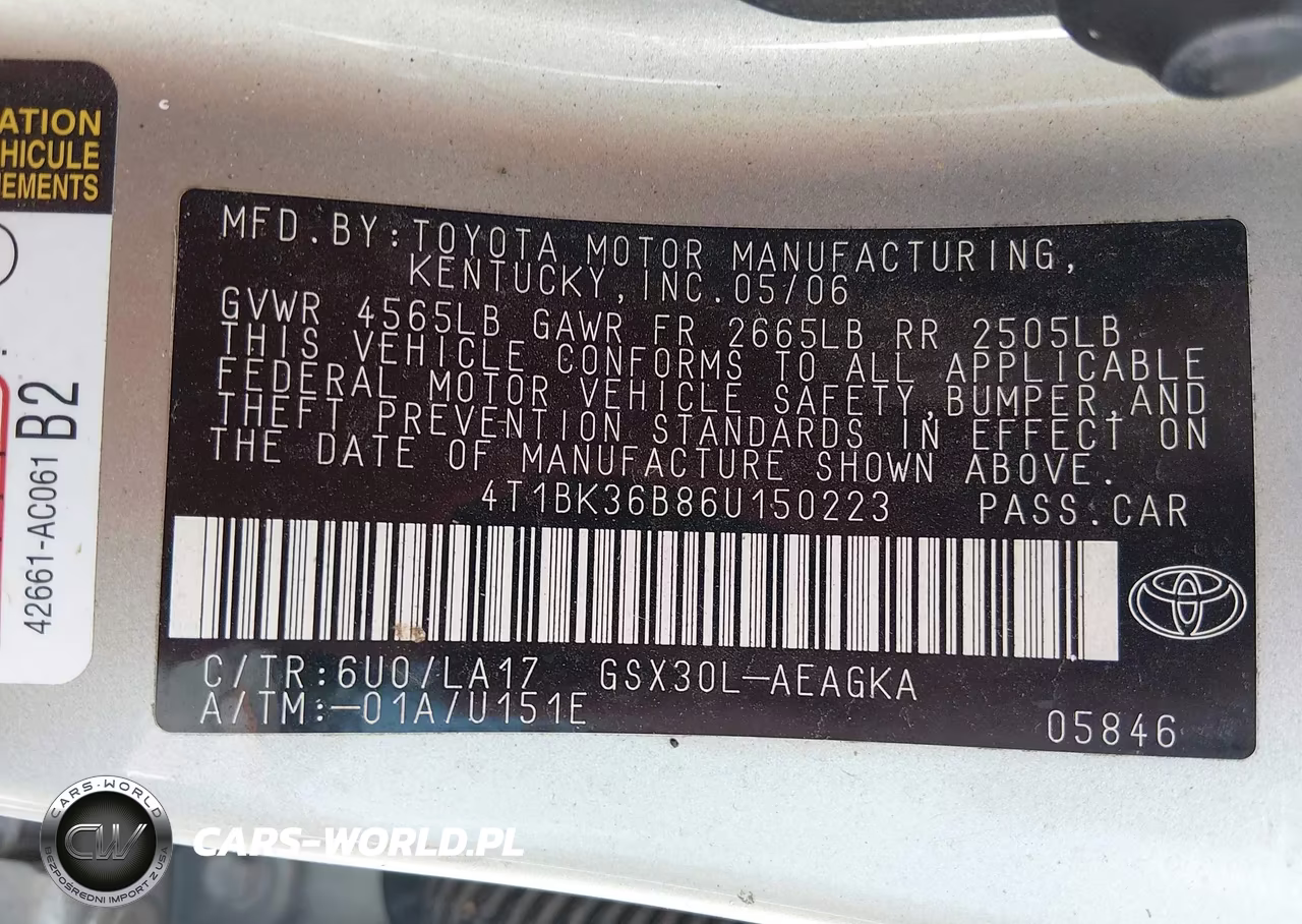2006 Toyota Avalon Xls VIN:4T1BK36B86U150223 - 9
