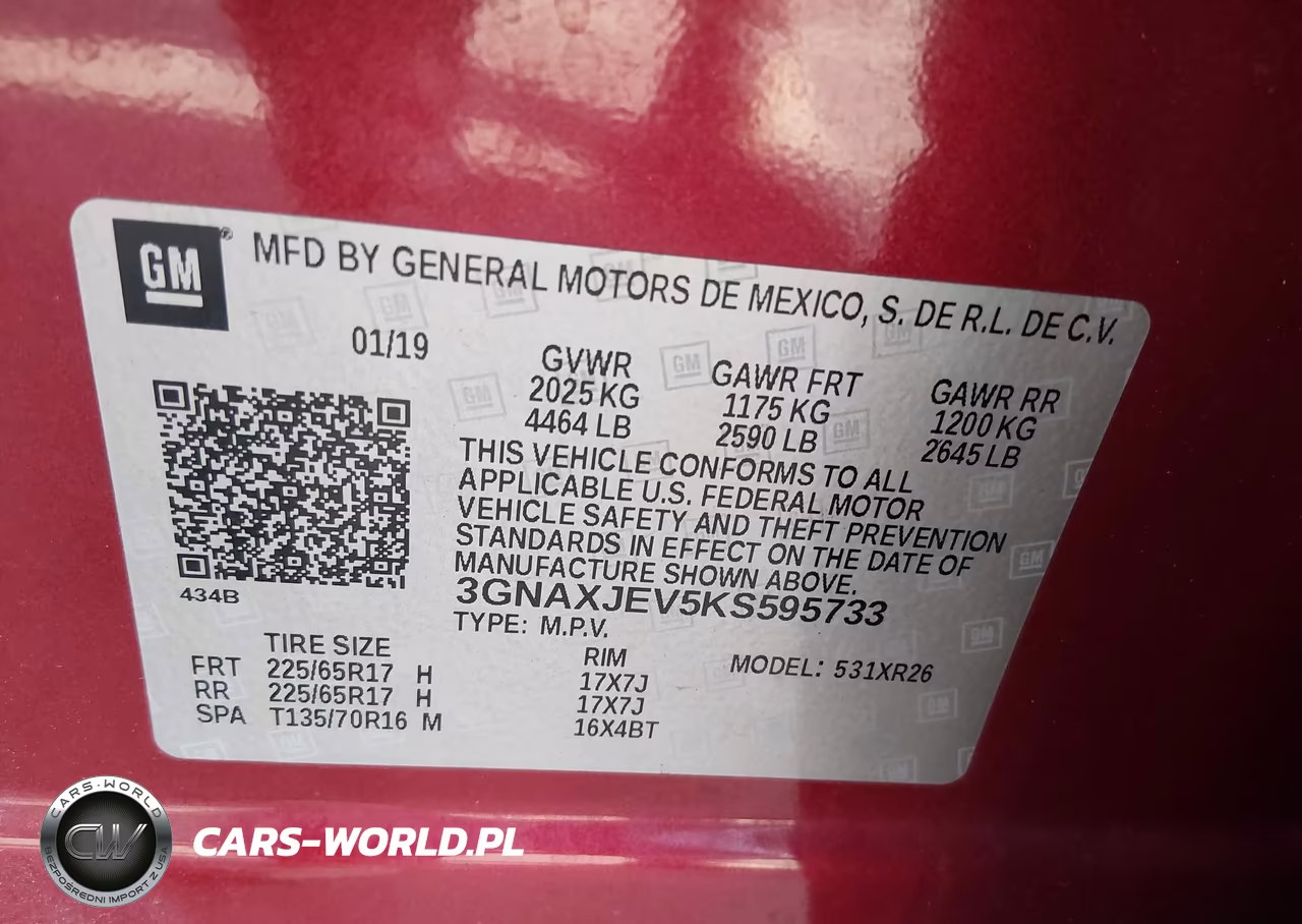 2019 Chevrolet Equinox Lt VIN:3GNAXJEV5KS595733 - 9