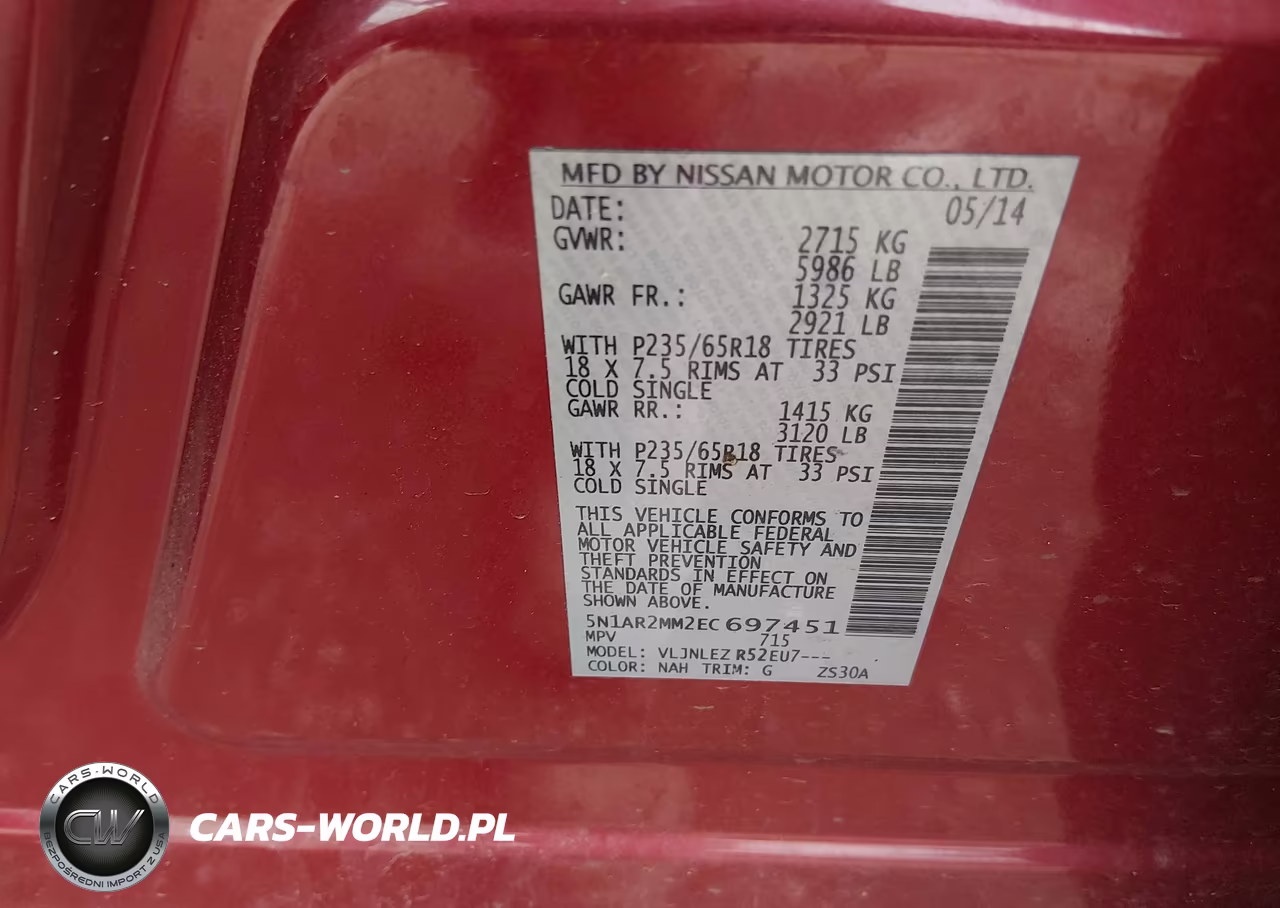 2014 Nissan Pathfinder Sv VIN:5N1AR2MM2EC697451 - 9