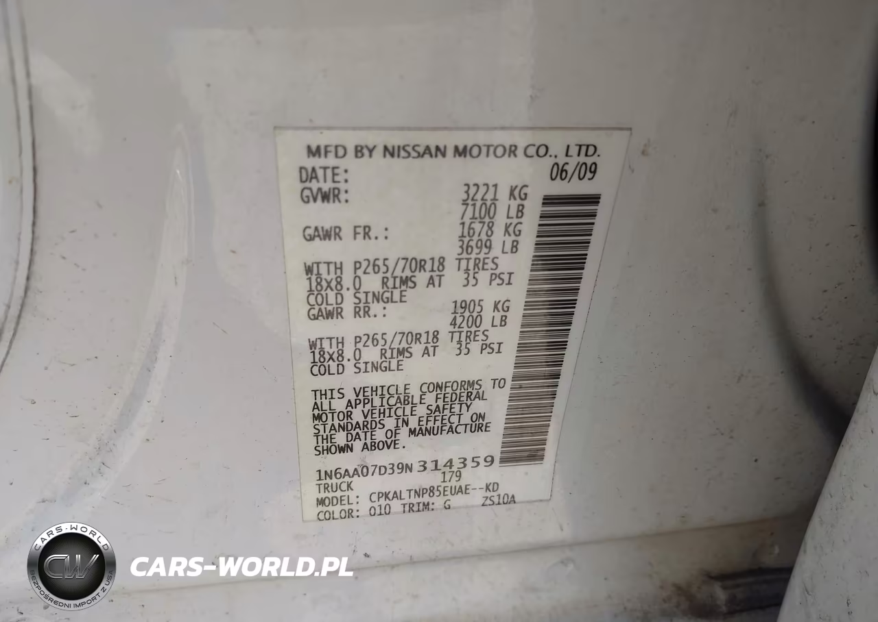 2009 Nissan Titan Se VIN:1N6AA07D39N314359 - 9