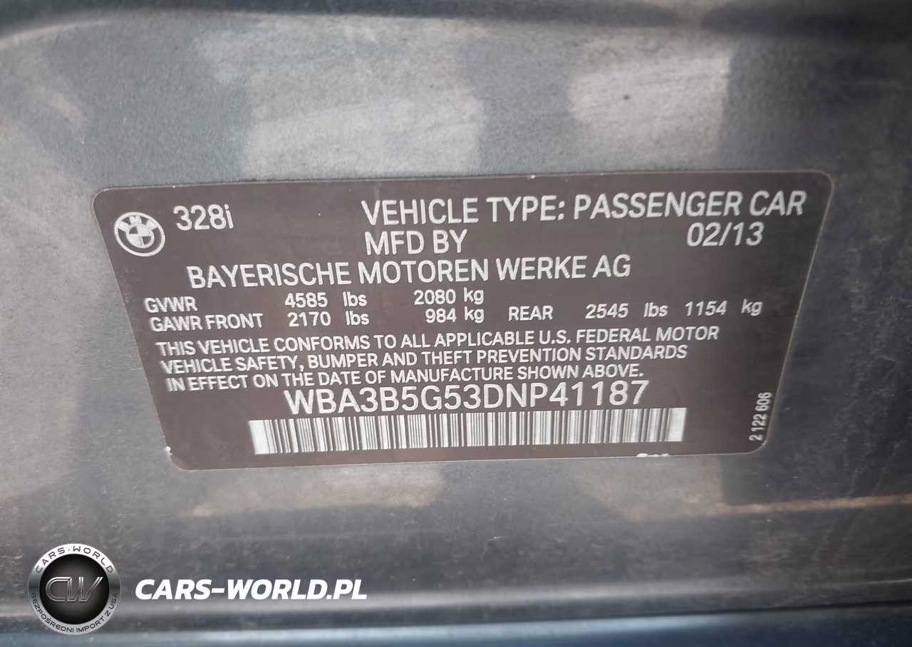 2013 BMW 328I xDrive VIN:WBA3B5G53DNP41187 - 9