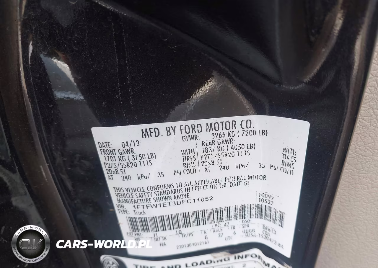 2013 Ford F-150 Lariat VIN:1FTFW1ET3DFC11052 - 9