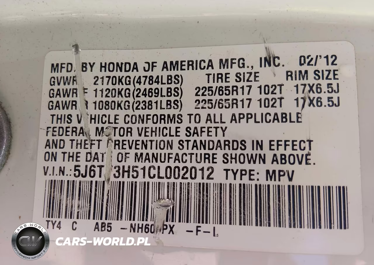 2012 Honda Crosstour 2.4 Ex-L VIN:5J6TF3H51CL002012 - 9