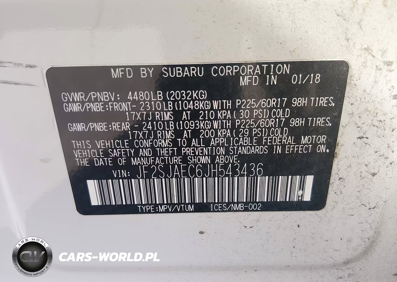 2018 Subaru Forester 2.5I Premium VIN:JF2SJAEC6JH543436 - 9