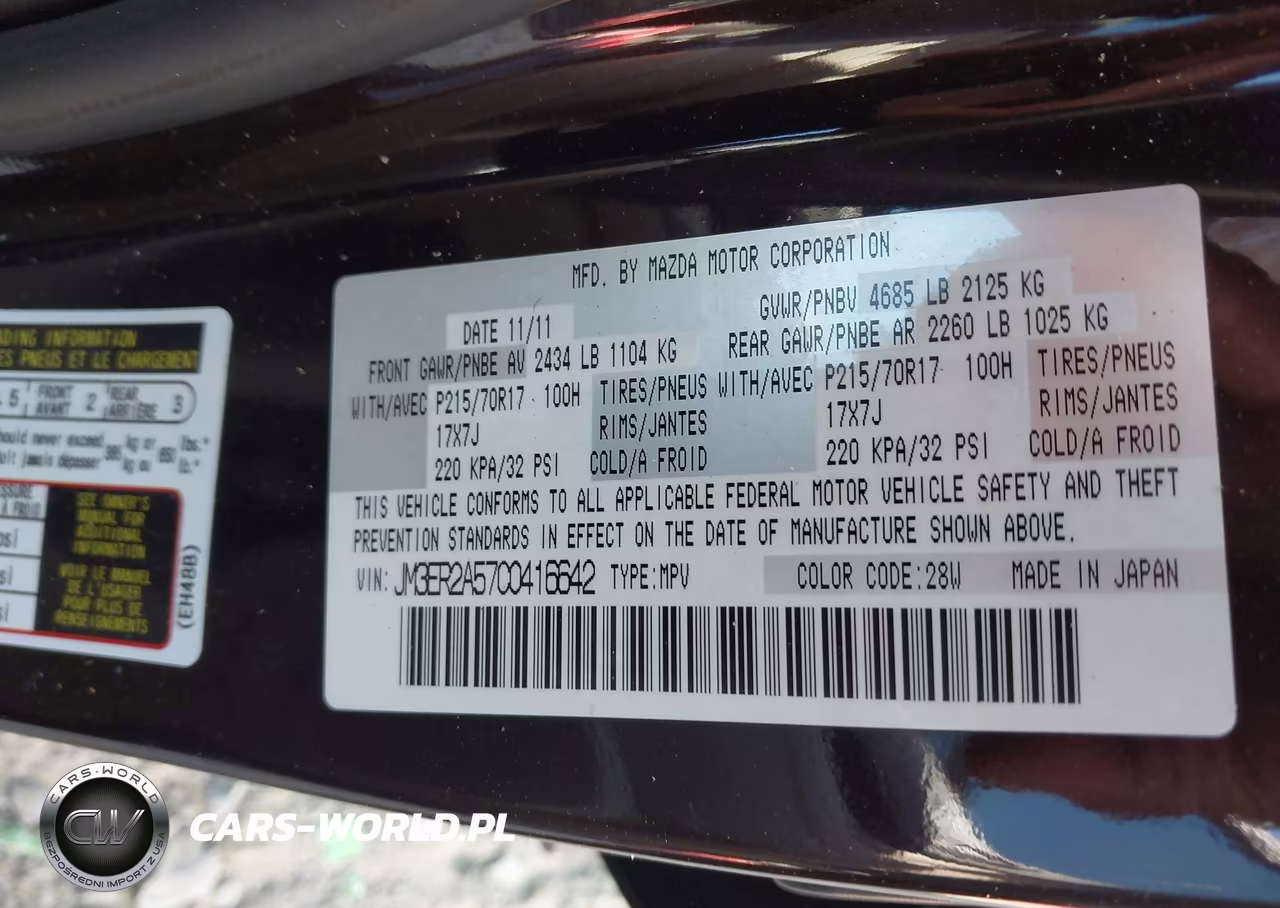 2012 Mazda Cx-7 I Sv VIN:JM3ER2A57C0416642 - 9