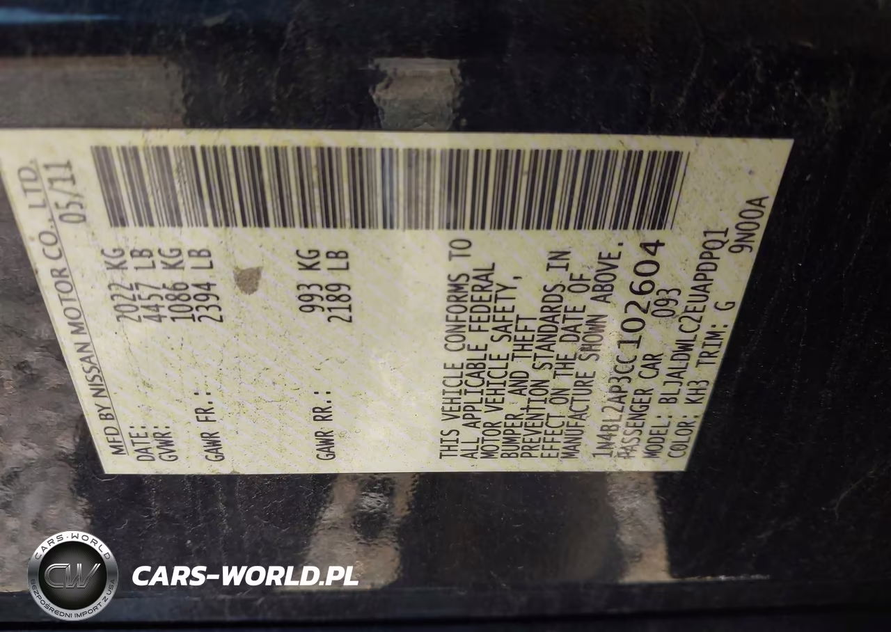 2012 Nissan Altima 3.5 Sr VIN:1N4BL2AP3CC102604 - 9