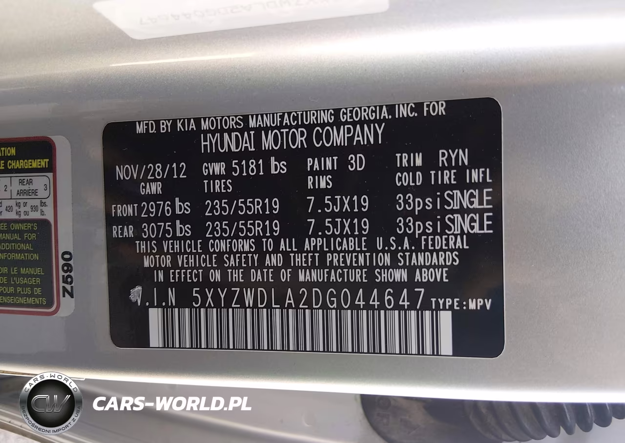 2013 Hyundai Santa Fe Sport 2.0T VIN:5XYZWDLA2DG044647 - 9